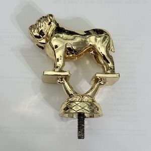Vintage English Bulldog Trophy Topper Gold Tone Metal 3.5" H